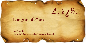 Langer Ábel névjegykártya